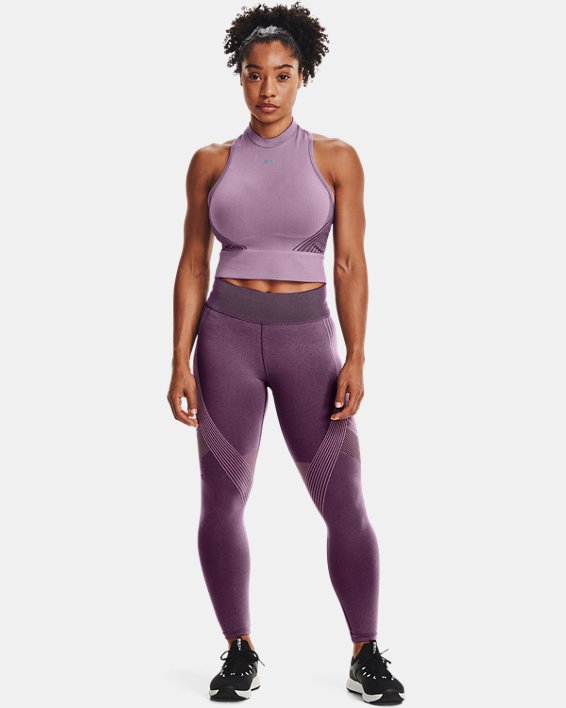 Damen UA RUSH™ Seamless Leggings, knöchellang, Purple, pdpMainDesktop image number 2